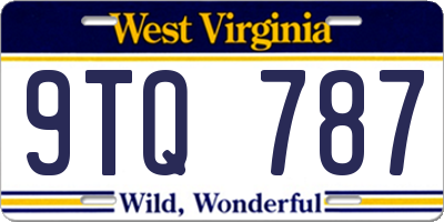 WV license plate 9TQ787