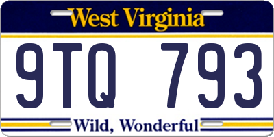 WV license plate 9TQ793