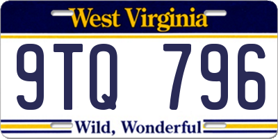 WV license plate 9TQ796