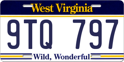 WV license plate 9TQ797