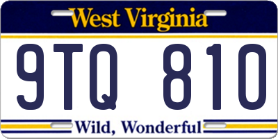 WV license plate 9TQ810