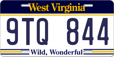 WV license plate 9TQ844