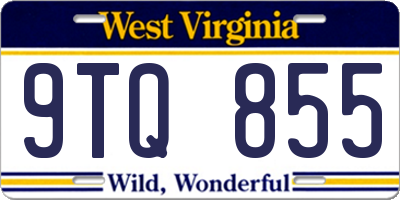 WV license plate 9TQ855