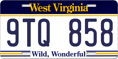 WV license plate 9TQ858