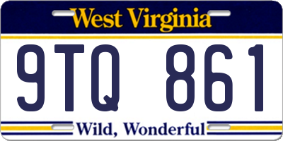WV license plate 9TQ861
