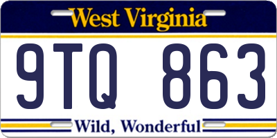 WV license plate 9TQ863