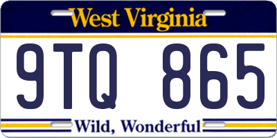 WV license plate 9TQ865