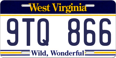 WV license plate 9TQ866