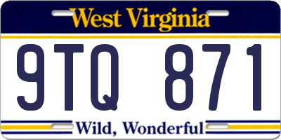 WV license plate 9TQ871