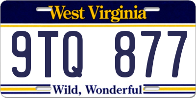 WV license plate 9TQ877