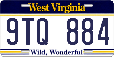 WV license plate 9TQ884