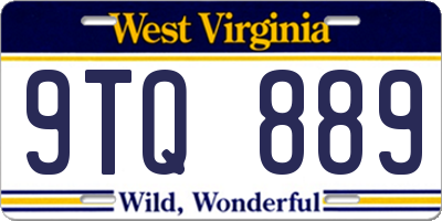 WV license plate 9TQ889