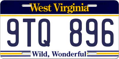 WV license plate 9TQ896