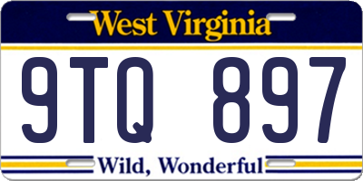 WV license plate 9TQ897