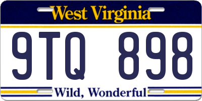 WV license plate 9TQ898
