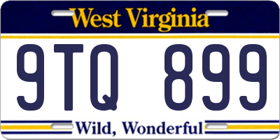WV license plate 9TQ899