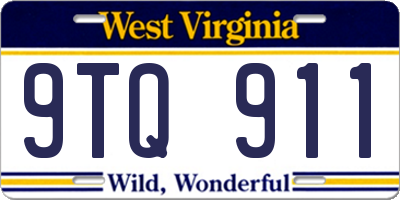 WV license plate 9TQ911