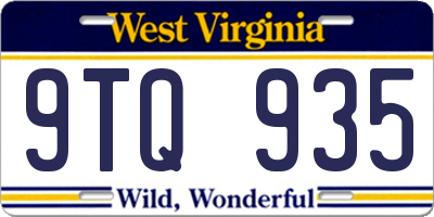 WV license plate 9TQ935