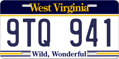 WV license plate 9TQ941