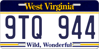 WV license plate 9TQ944