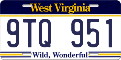 WV license plate 9TQ951