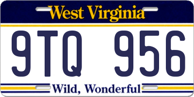 WV license plate 9TQ956