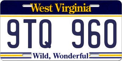 WV license plate 9TQ960