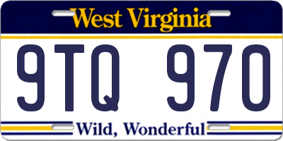WV license plate 9TQ970