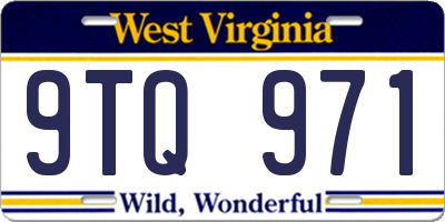 WV license plate 9TQ971