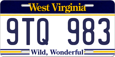 WV license plate 9TQ983