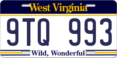 WV license plate 9TQ993
