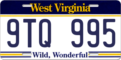 WV license plate 9TQ995