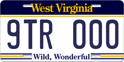 WV license plate 9TR000