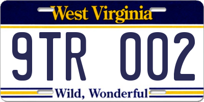 WV license plate 9TR002