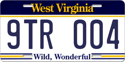 WV license plate 9TR004
