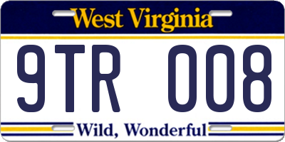 WV license plate 9TR008
