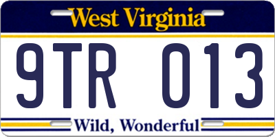 WV license plate 9TR013
