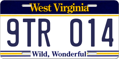 WV license plate 9TR014