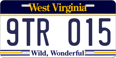 WV license plate 9TR015
