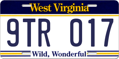 WV license plate 9TR017