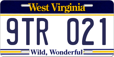 WV license plate 9TR021