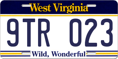 WV license plate 9TR023