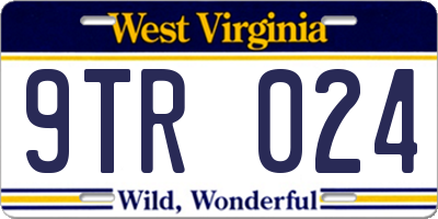 WV license plate 9TR024