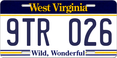 WV license plate 9TR026