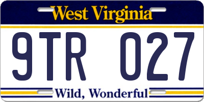 WV license plate 9TR027