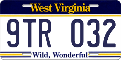 WV license plate 9TR032