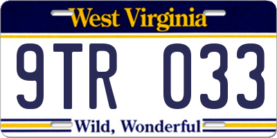 WV license plate 9TR033