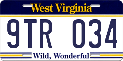 WV license plate 9TR034
