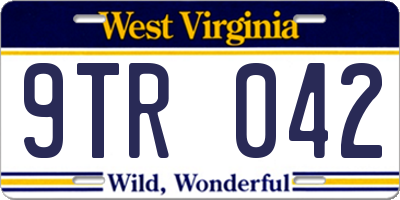 WV license plate 9TR042