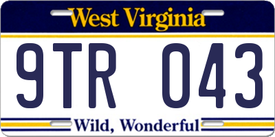 WV license plate 9TR043